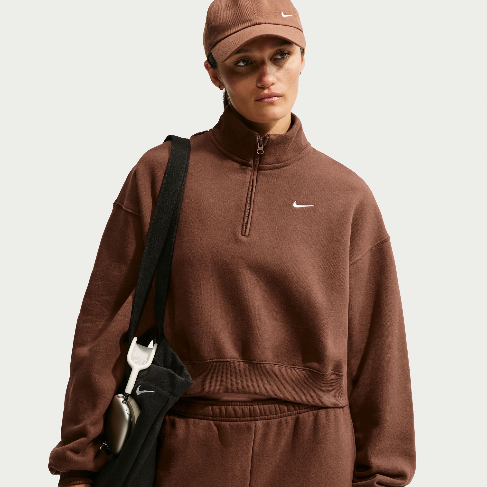 Nike Damen Crop Sweatshirt Cacao Wow Sail