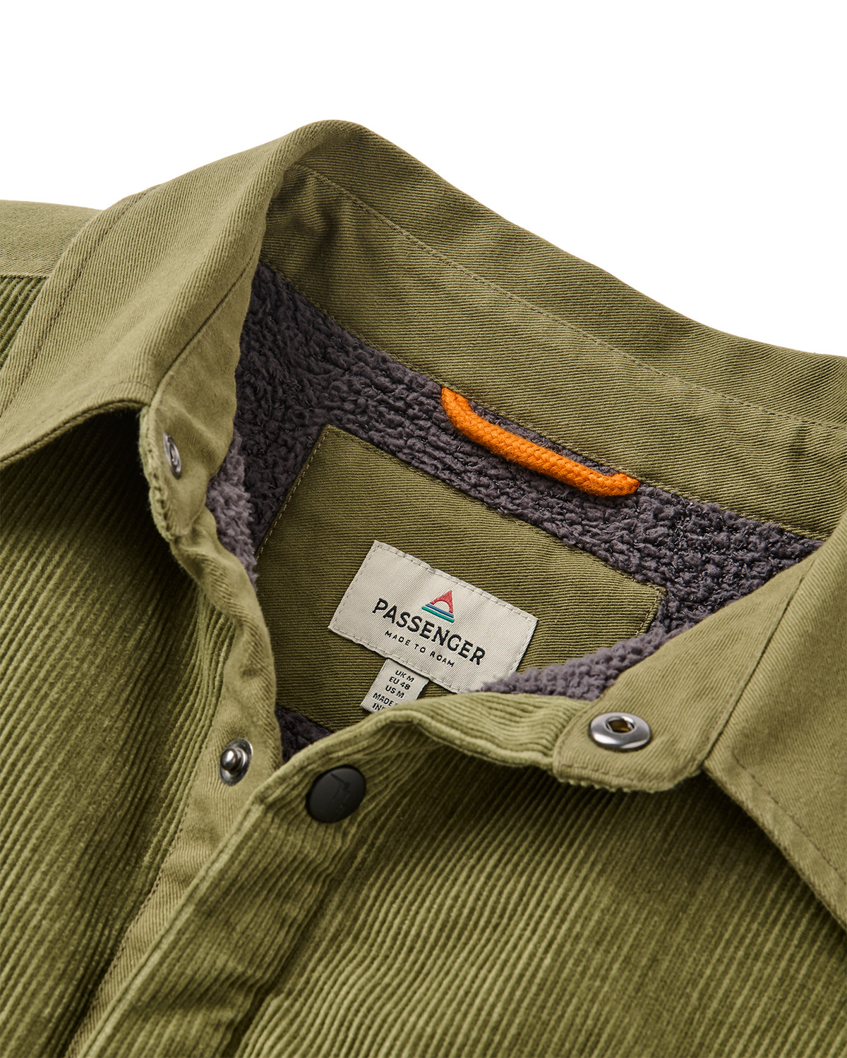 Passenger Kodiak Sherpa Lined Cord Hemd Khaki