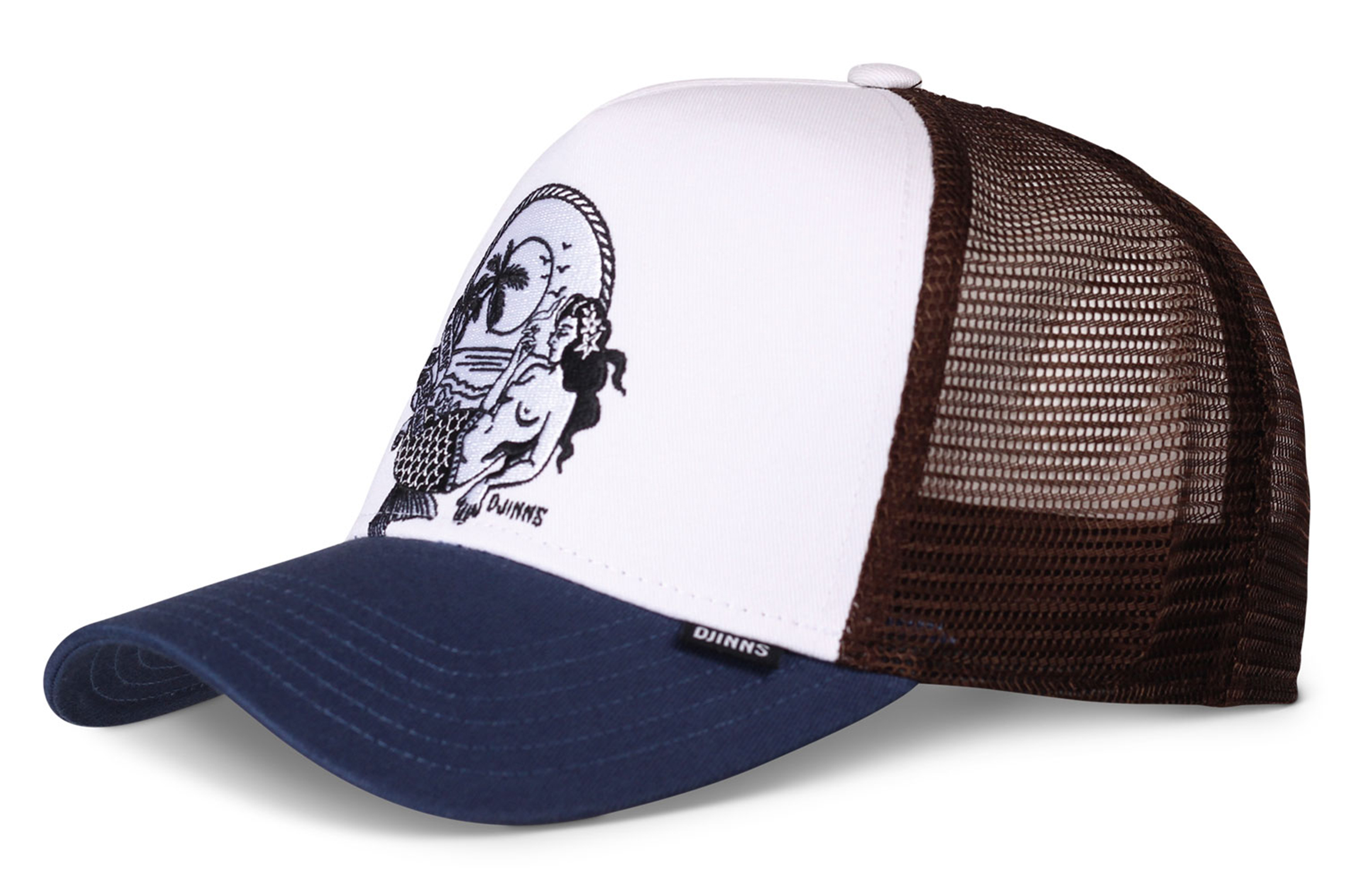 Djinns HFT Trucker Cap Lazy Mermaid White Navy Brown 25355