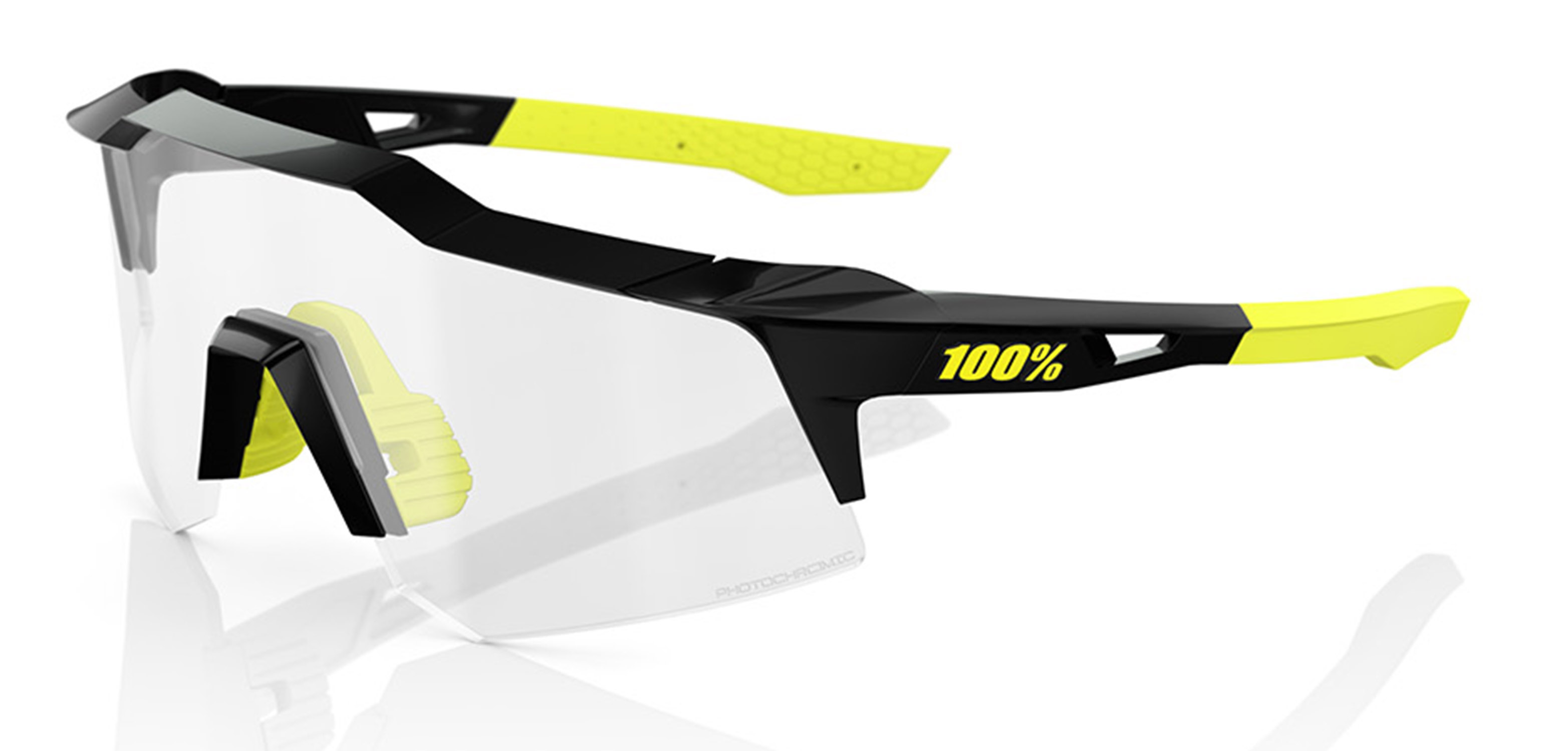 100% Speedcraft XS Photochromic Gloss Black Sonnenbrille 25395