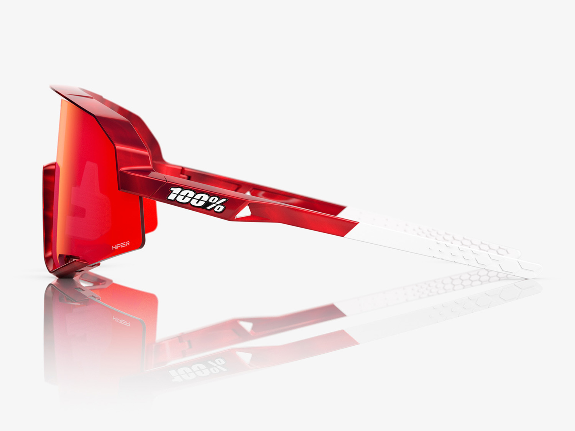 100% Slendale Pidcock Gloss Red Holographic Hiper Red Sonnenbrille