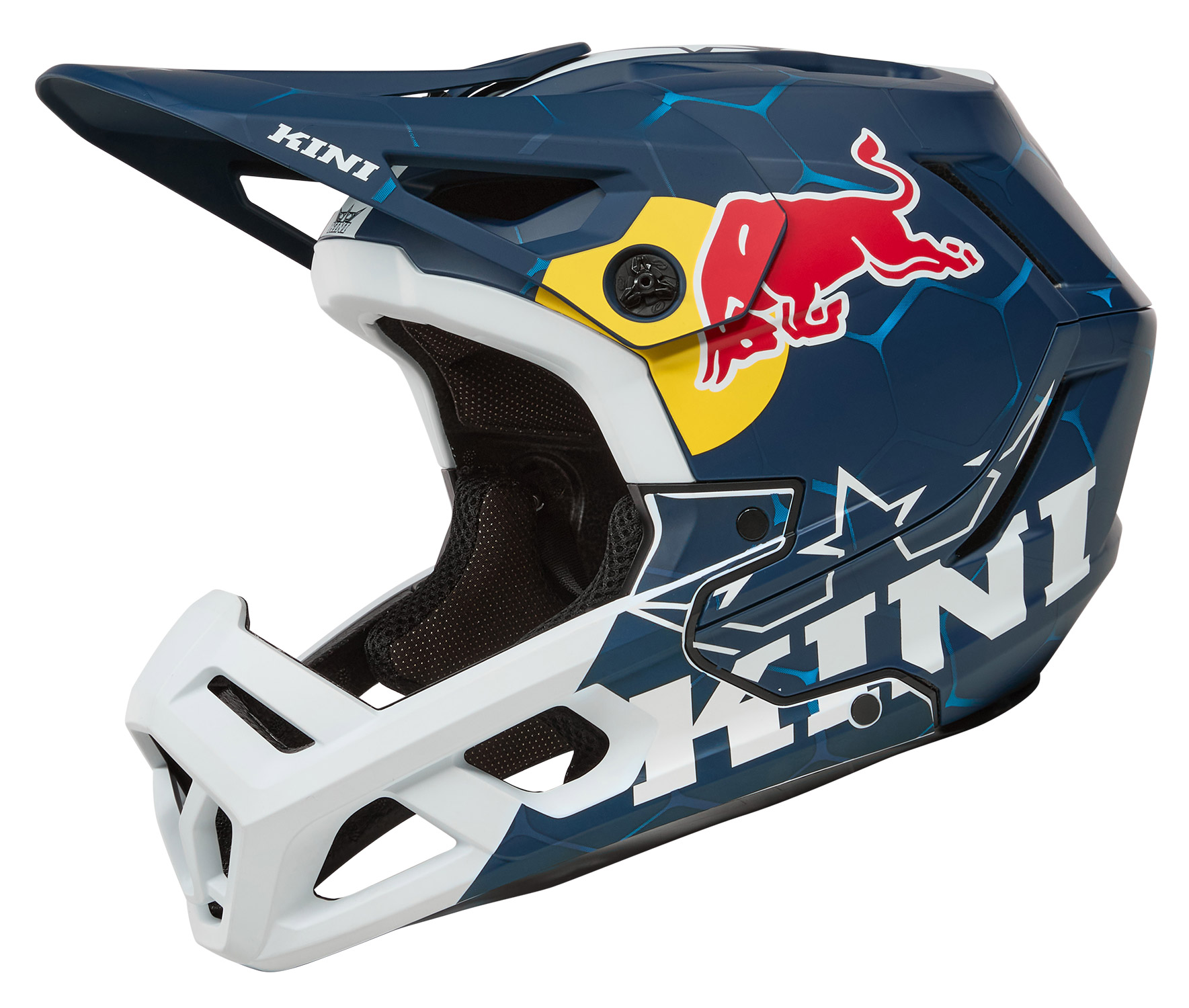 Kini Red Bull EC 1.0 MTB Enduro Bike Helm Blue White 25530 Kini Red Bull EC 1.0 MTB Enduro Bike Helm Blue White 25530