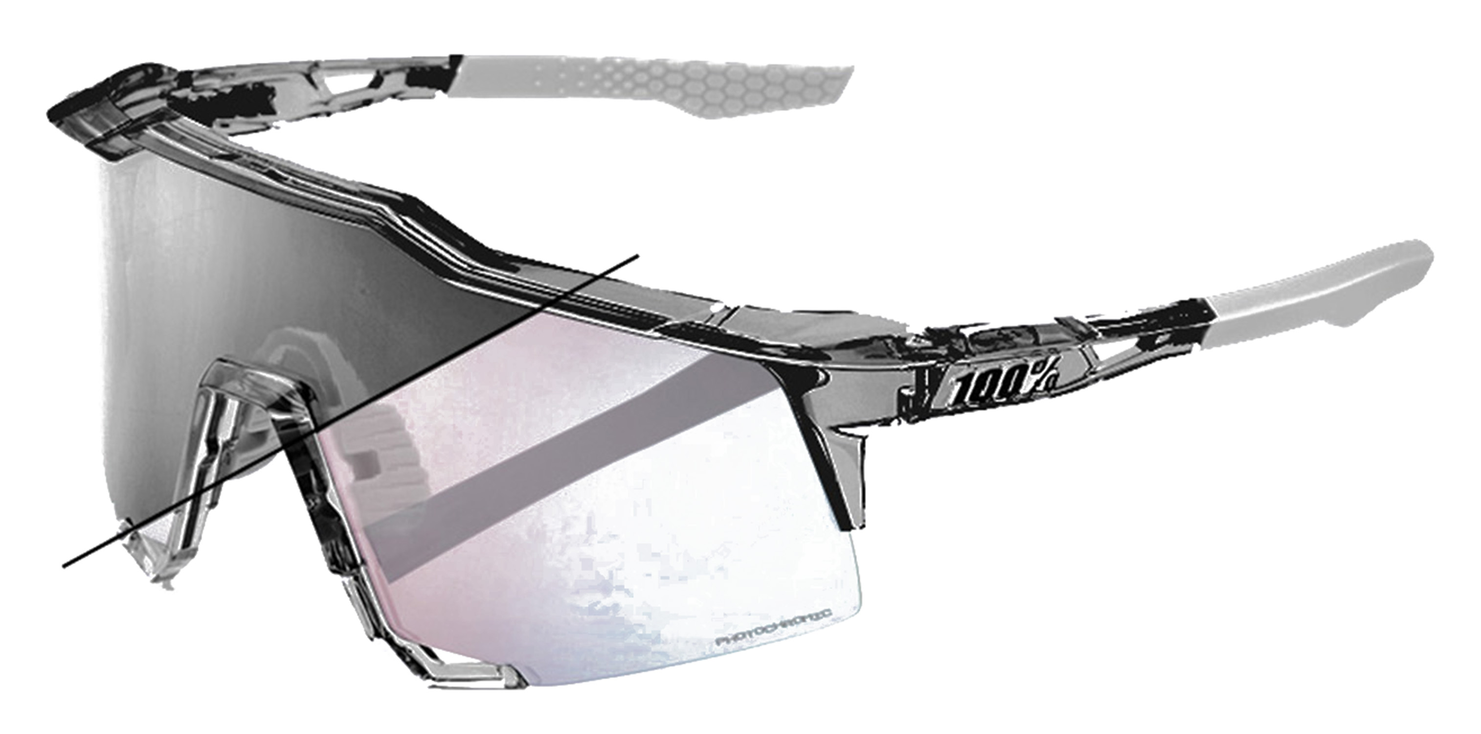 100% Speedcraft Polished Translucent Grey Photochromic Rose Gold 26093