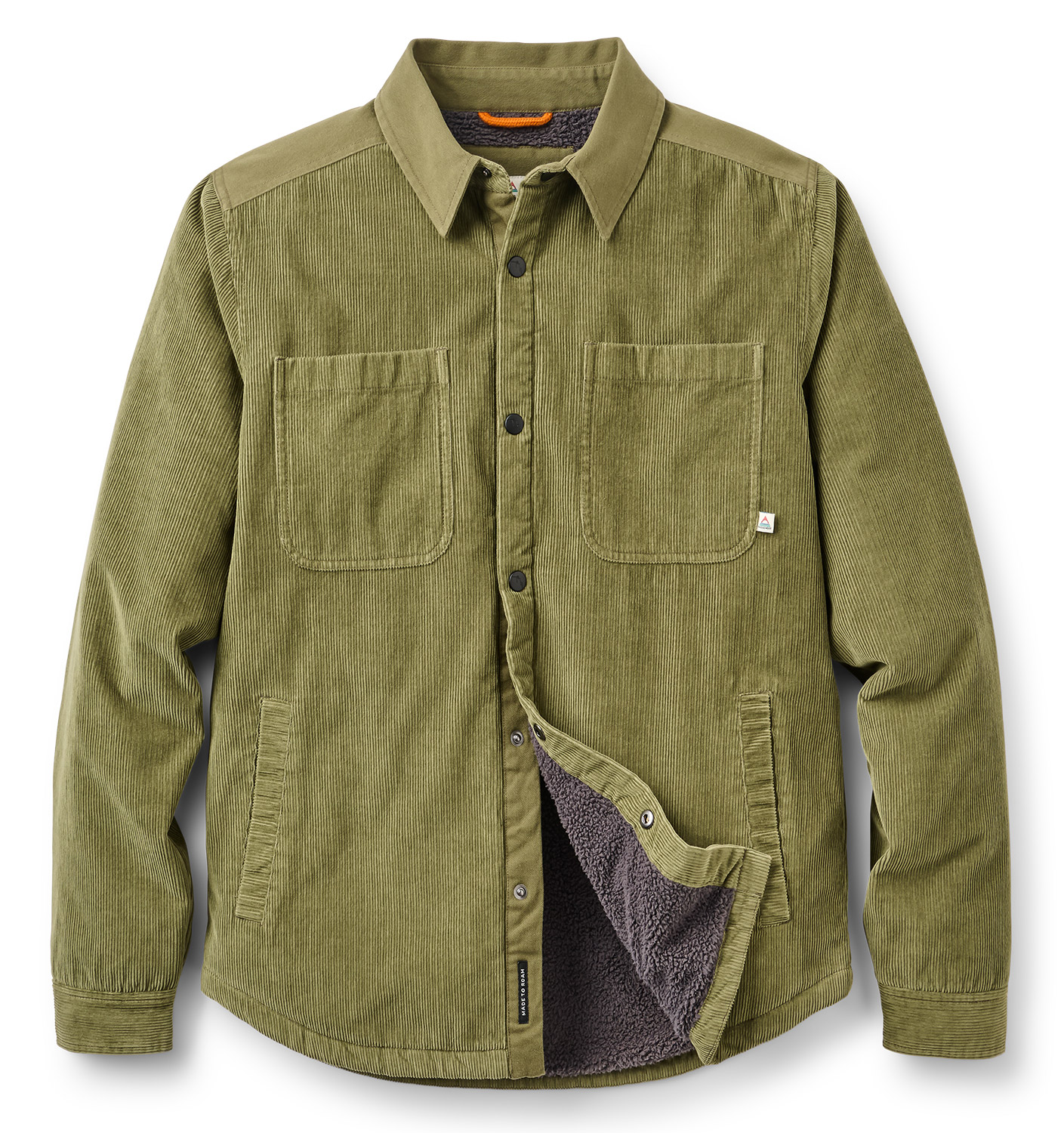 Passenger Kodiak Sherpa Lined Cord Hemd Khaki 26669