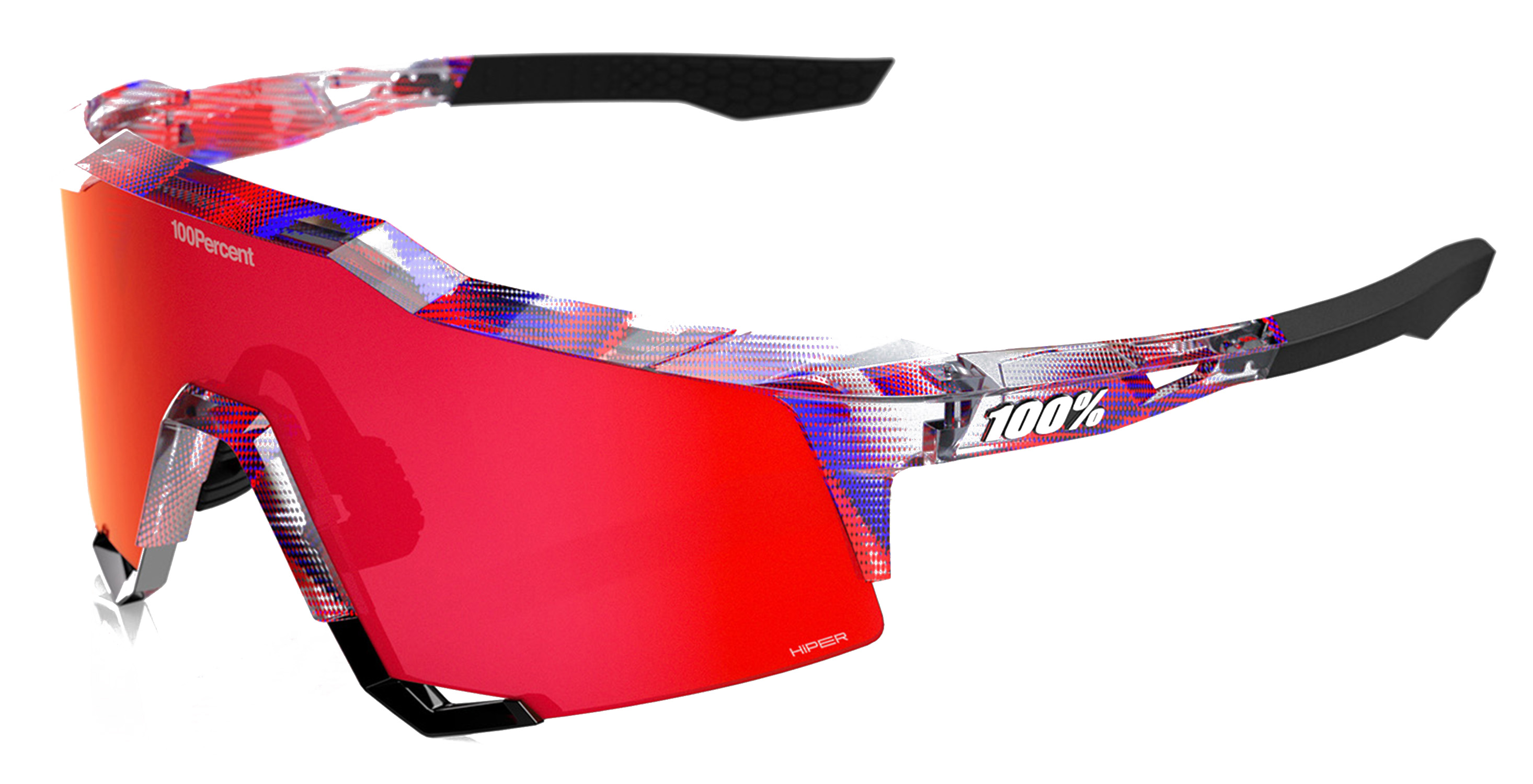 100% Speedcraft SL FDJ Gloss Translucent Red Blue Hiper Fire Red 26042