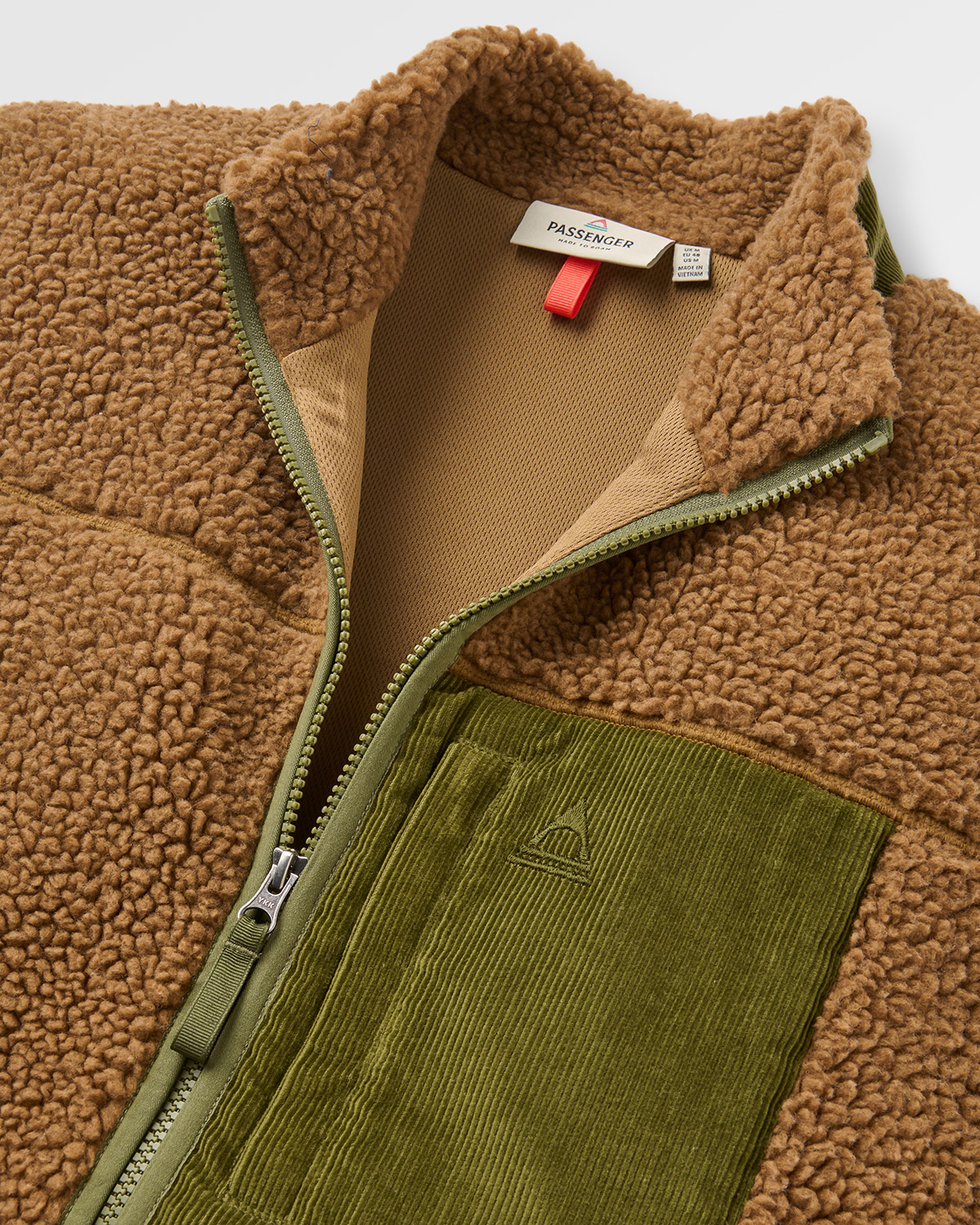 Passenger Trekker Deep Pile Sherpa Fleece Jacke Caramel