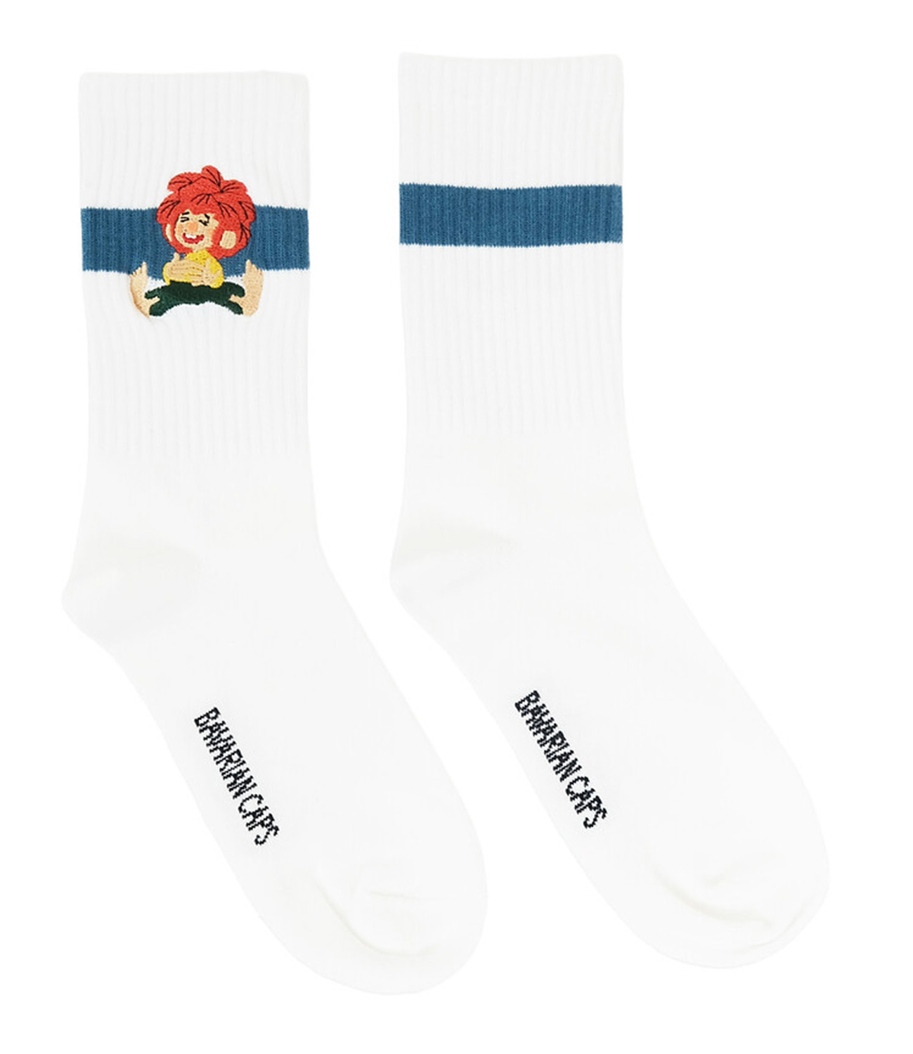 Bavarian Caps Pumuckl Lacht Sportsocken Weiß 26193