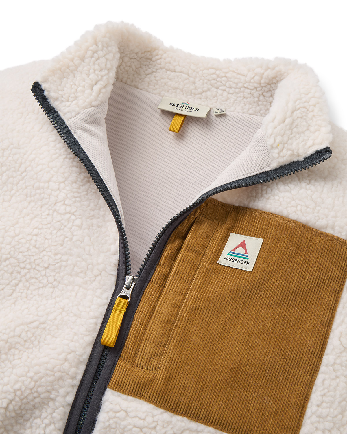Passenger Trekker 2.0 Deep Pile Sherpa Fleece Jacke Warm Ivory