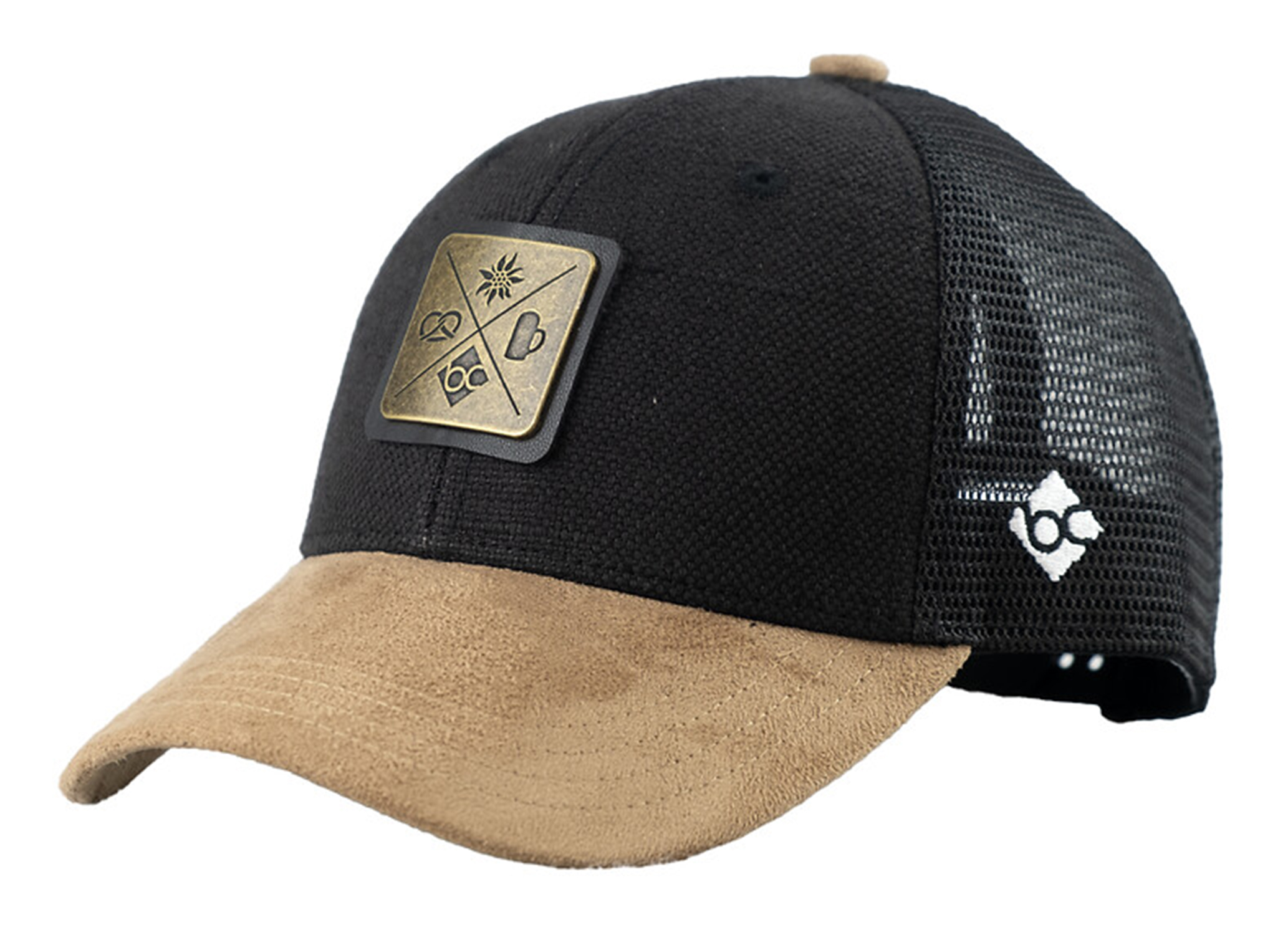 Bavarian Caps Kreizweis Schwarz Grau Curved 25774