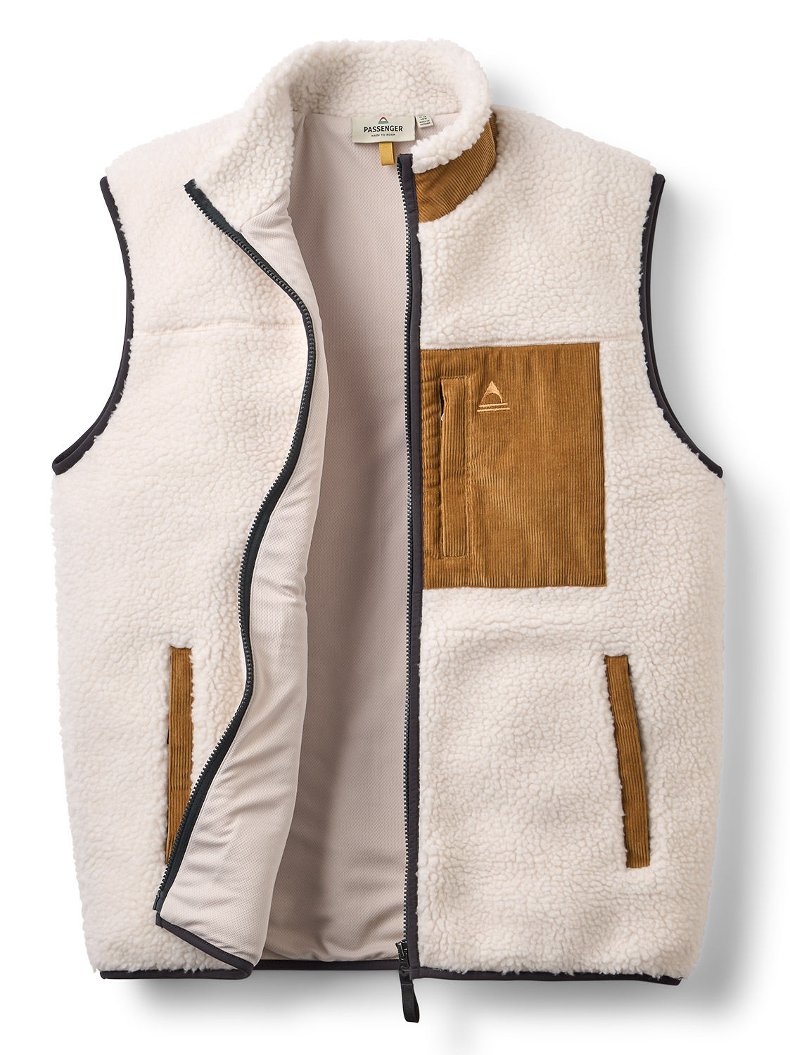 Passenger Trekker Deep Pile Sherpa Weste Warm Ivory 26661