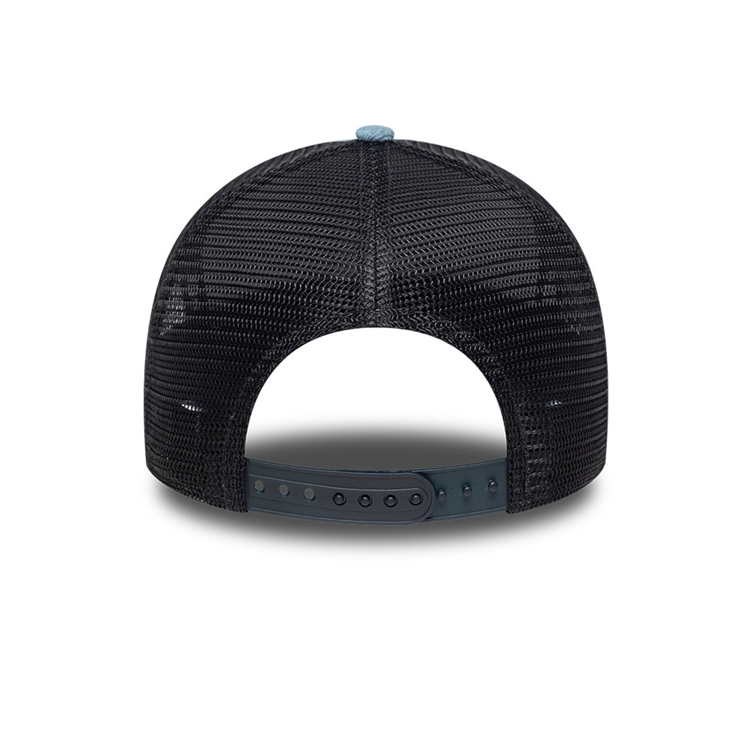 New Era Denim Leather Patch Trucker Cap Denim