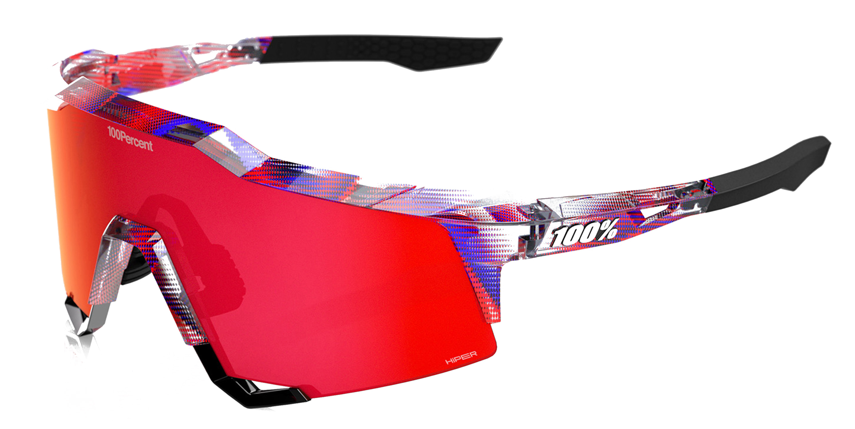 100% Speedcraft FDJ Gloss Translucent Red Blue Hiper Fire Red 26038