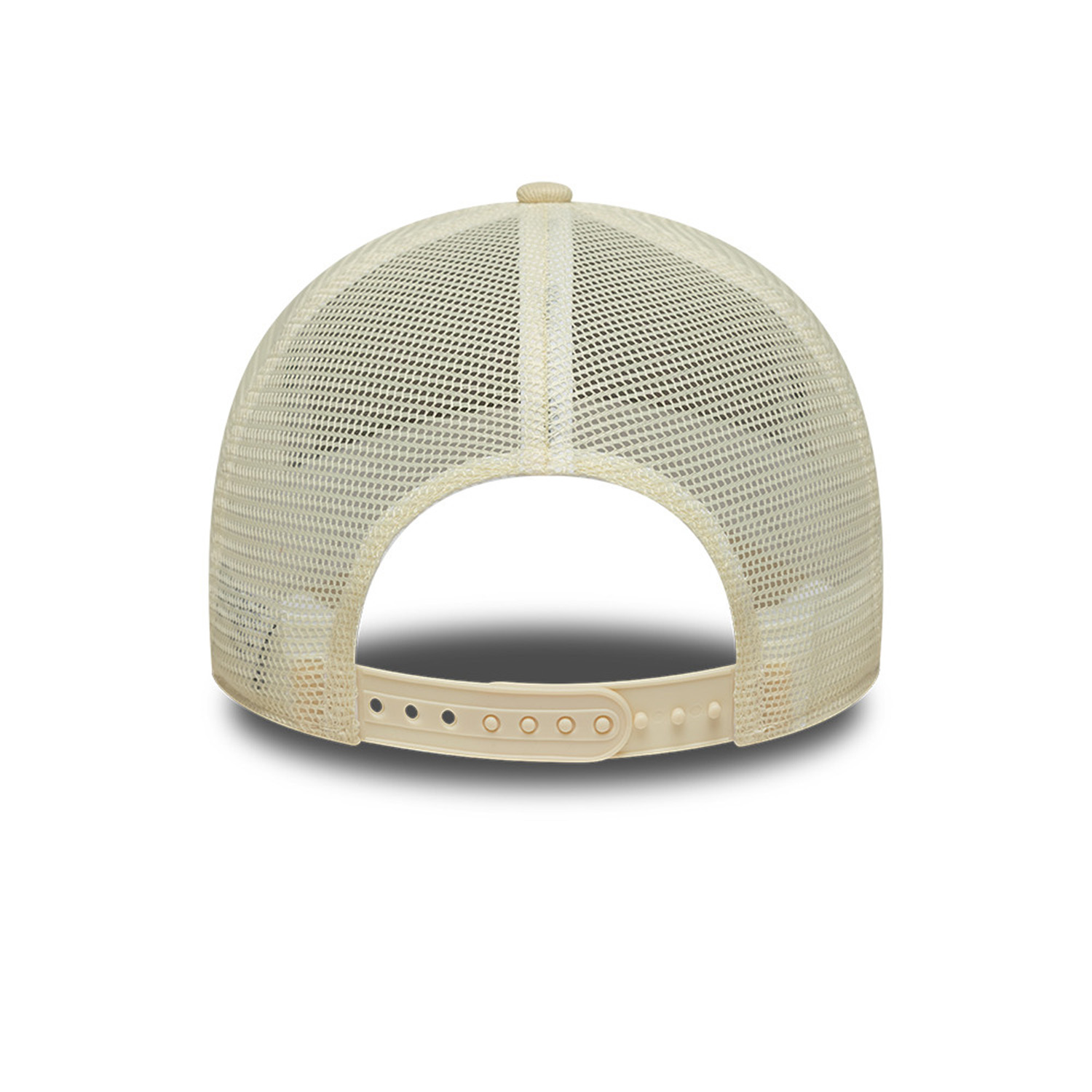 New Era Denim Leather Patch Trucker Cap Beige