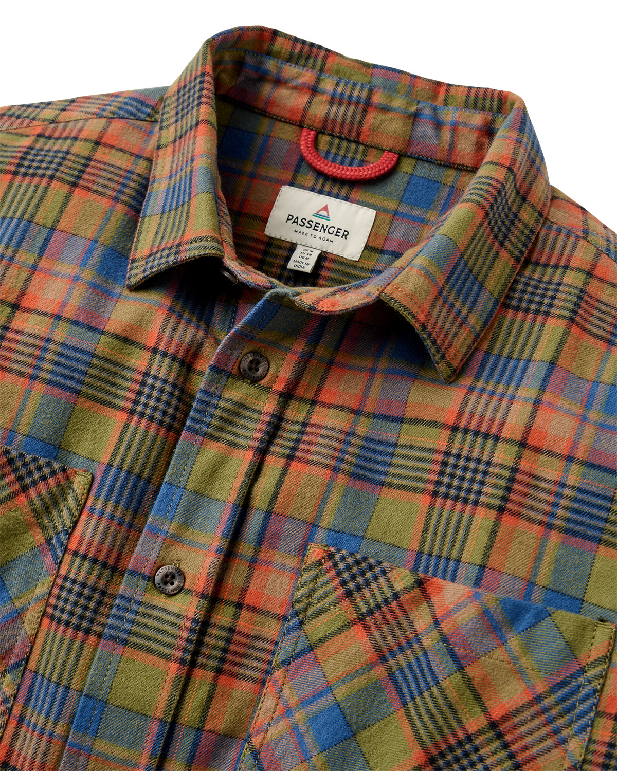 Passenger Backcountry Flannel Check Hemd Khaki Dark Denim